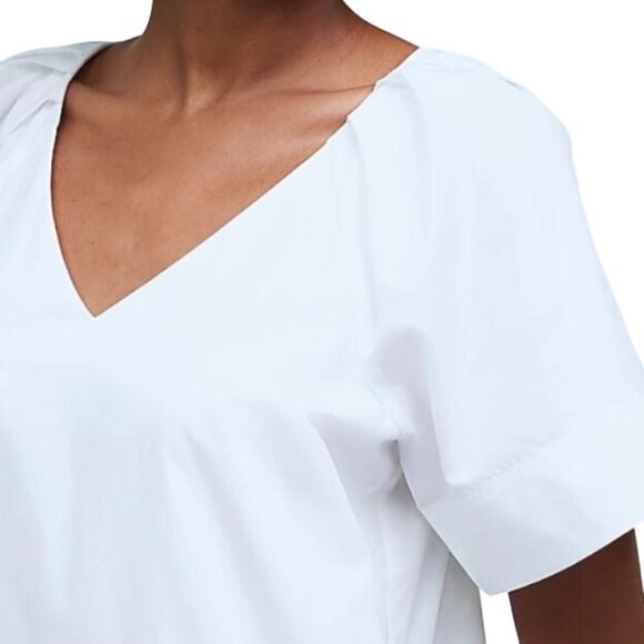 NEW Madewell V-neck Mini Shirtdress 100% Cotton in Eyelet White Size S - Picture 4 of 14